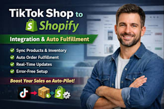 integrate  tiktok shop to shopify auto fulfil orders sync product