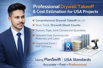 do drywall takeoff and cost estimation using planswift stack