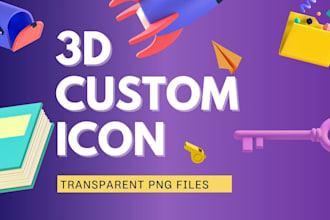 design custom 3d icon for your app website or brand