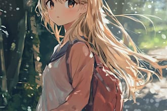 raw an anime character illustration for commercial use