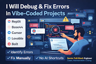 fix vibe code error, bugs in your replit, base44, cursor, lovable, bolt