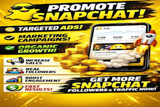 promote snapchat ads, marketing campaigns and organic followers growth