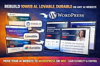 rebuild 10web ai lovable durable or any ai website on wordpress or wix website