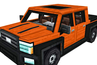 create custom minecraft blockbench 3d model,  animation and textures