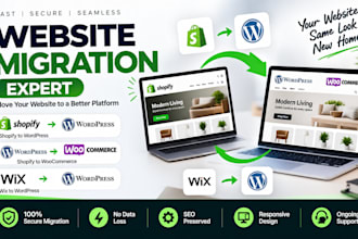 clone website migration expert django ecwid to shopify to woocommerce wordpress