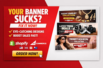 design shopify website banner bigcommerce store banner hero image slider design