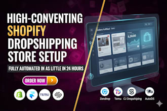 build a high converting shopify dropshipping store via zendrop, temu, or autods