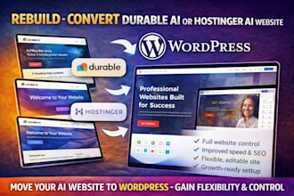 rebuild durable ai website or hostinger ai website on wordpress website