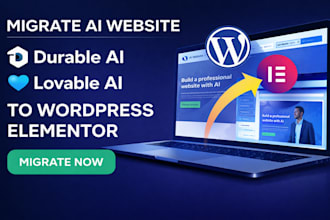 migrate durable ai website lovable ai website to wordpress elementor website