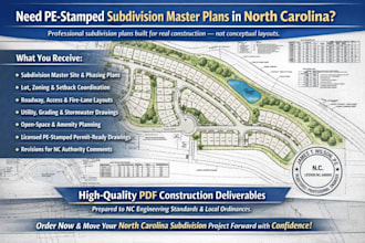 deliver pe stamped subdivision master plans in north carolina