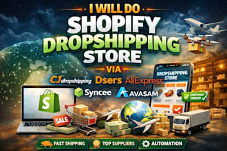 do shopify dropshiping store via cj dropshipping dsers aliexpress syncee avasam