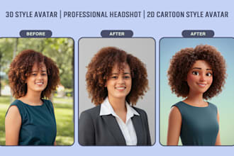 create 3d, 2d style ai avatars and professional headshots