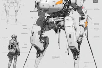 design robots and concept art of futuristic mecha
