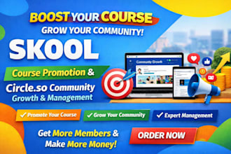 do skool course promotion, circle so community growth and management