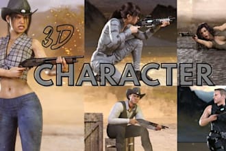 create 3d character models blender low poly high poly and rigging
