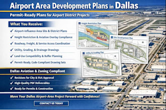 design code compliant airport area development plans in dallas