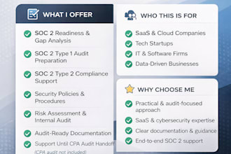 prepare soc2 type l, type 2 audit preparation, certificate