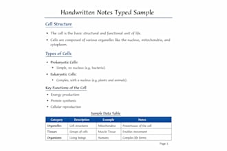 type your handwritten notes into word or PDF