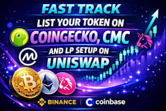 do token listing, token promotion, bep20, erc20 and  coin listing on coingecko