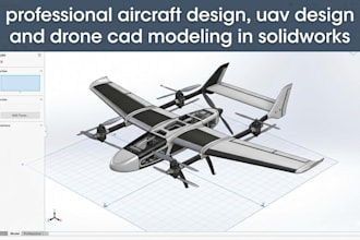 do professional aircraft design, uav design and drone cad modeling in solidworks