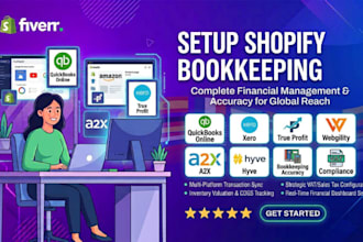setup shopify bookkeeping quickbooks online webgility true profit hyve a2x xero
