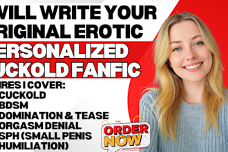 write your original erotic cuckold personalized fanfiction, scripts, and stories