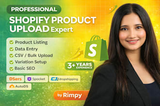 do bulk shopify product upload with variants, images and SEO
