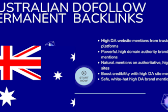 do 50 dofollow  australian au backlinks  site permanent