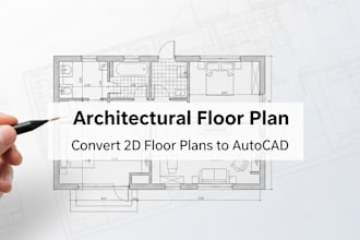 design architectural floor plan, convert 2d floor plan in autocad
