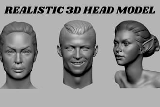sculpt realistic 3d head models for 3d printing stl