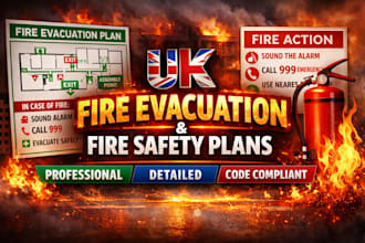 create UK fire safety plans and building regulation compliant drawings