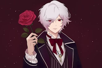 draw anime art and illustration for vtuber profile or oc