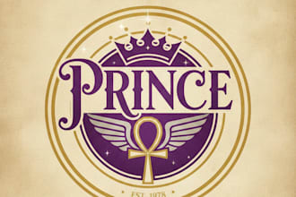 design a royal vintage prince logo for your brand