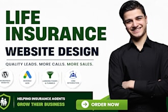 design life insurance website, insurance website landing page, insurance leads