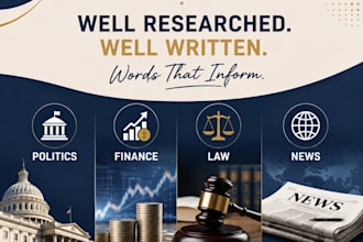 write professional news and political articles for you