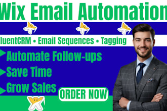 do wix email automation, fluentcrm setup, email sequences and tagging