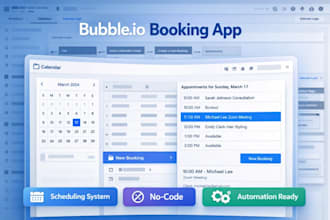 build a bubble io booking and scheduling app