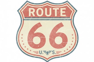 design a classic vintage route logo for your brand