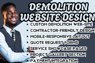 design demolition website, demolition contractor site, wrecking company website