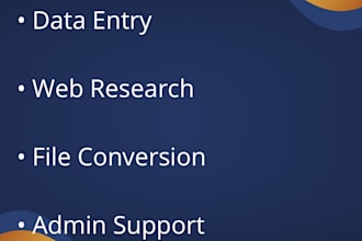 do data entry, web research and virtual assistant tasks