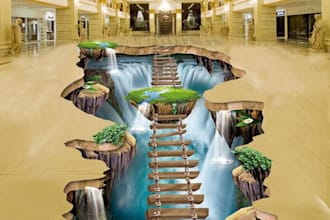 design anamorphic 3d floor illusions and realistic mural artwork
