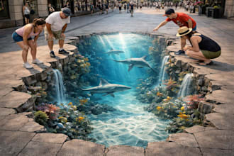 design anamorphic 3d floor illusions and realistic mural artwork