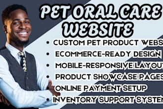 design pet dental website, oral care product shop, pet health ecommerce site