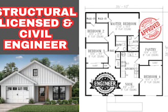 design deck drawing blueprint for construction permit, redraw house plans design