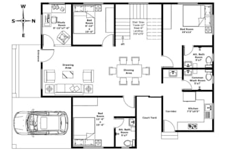 convert sketch to architectural plan, 2d detail drawing, floor plan in autocad