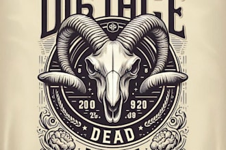 design vintage t shirt sheep logo