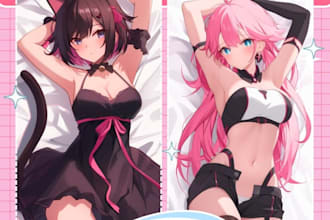 custom nsfw dakimakura body pillow fanart vtuber anime oc dakimakura body pillow