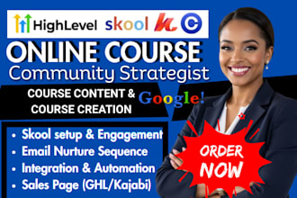 set up community ghl kajabi course and marketing funnel