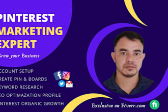 seo friendly  pinterest profile optimization and pin, board