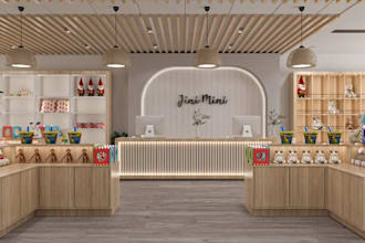 retrofit 3d cgi retail store,commercial space, storefront render,boutique design